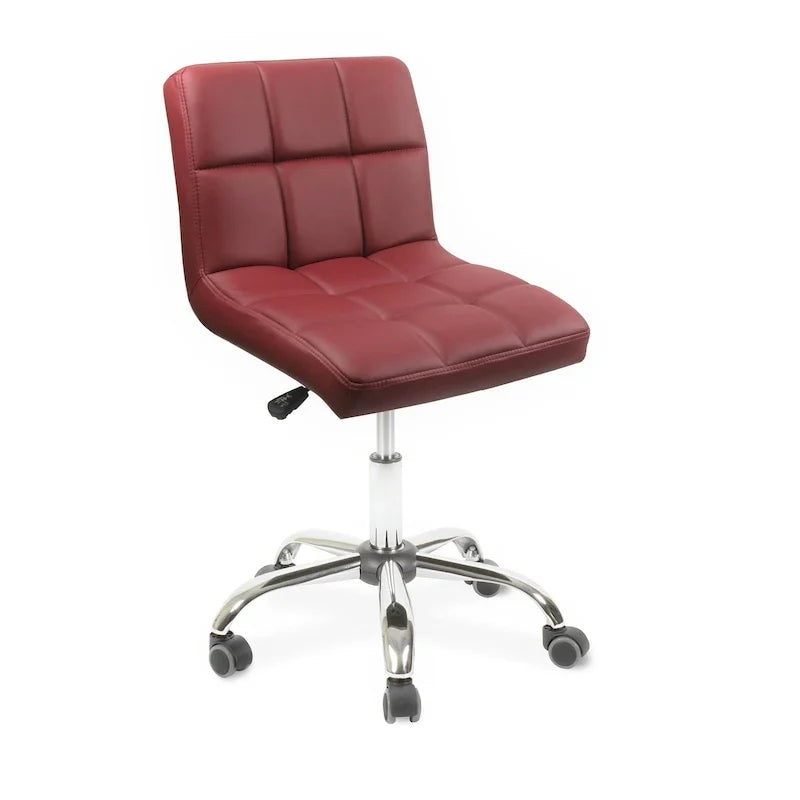 Chaise de bureau capitonnée TOTO, sans accoudoirs, coussin épais, hauteur réglable 19-25, rouge moderne - S.O.