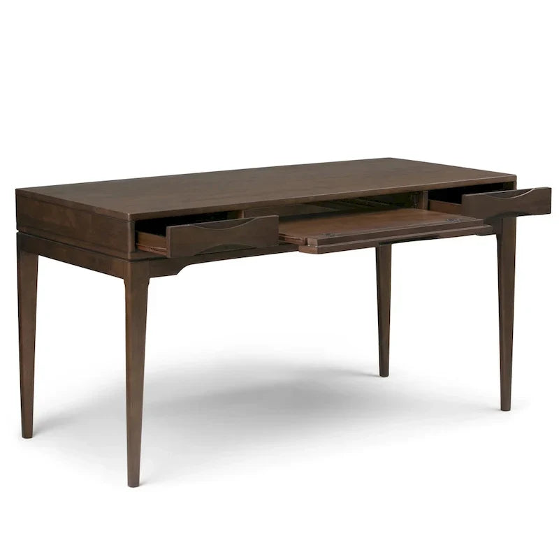 WYNDENHALL Pearson Bureau d'écriture professionnel en bois massif de 152 cm de large, style moderne du milieu du siècle
