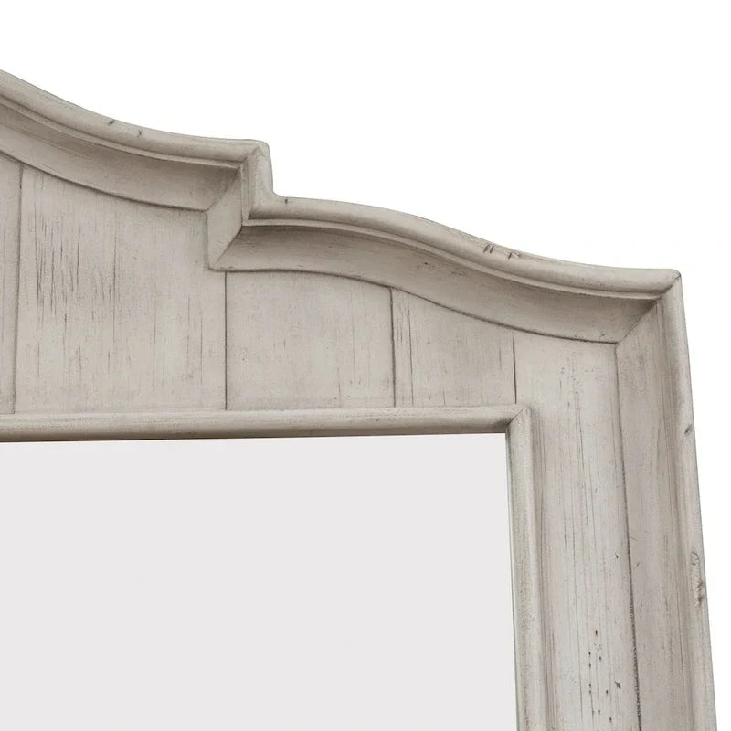 Lit à baldaquin king Farmhouse Reimagined Antique White and Chestnut
