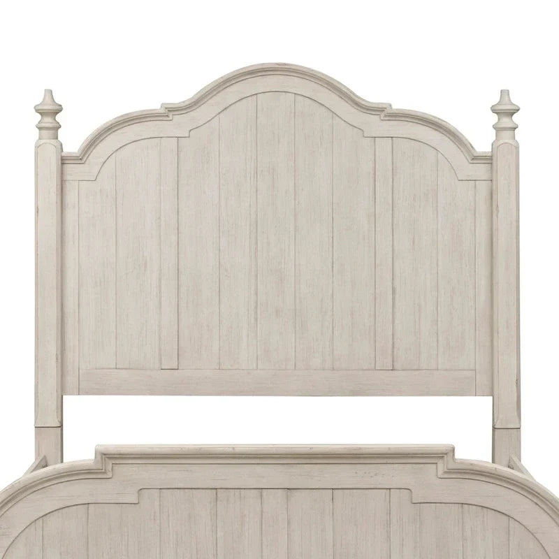 Lit à baldaquin king Farmhouse Reimagined Antique White and Chestnut