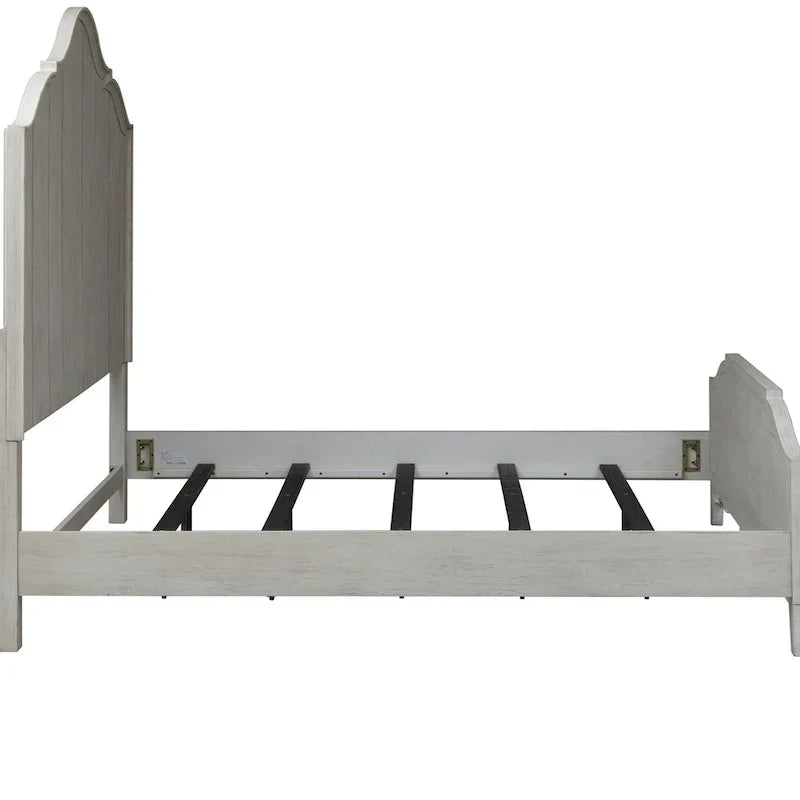 Lit à baldaquin king Farmhouse Reimagined Antique White and Chestnut