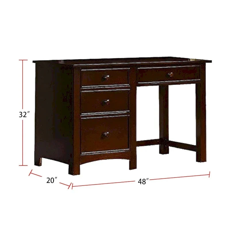 Bureau en bois avec quatre tiroirs