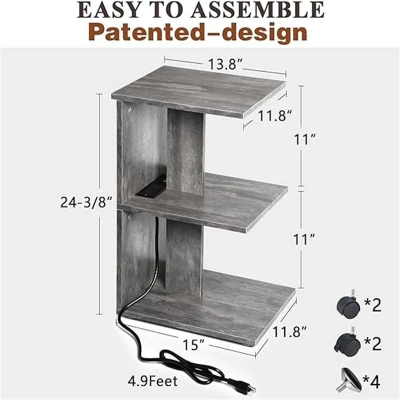 Table avec ports USB et prises électriques