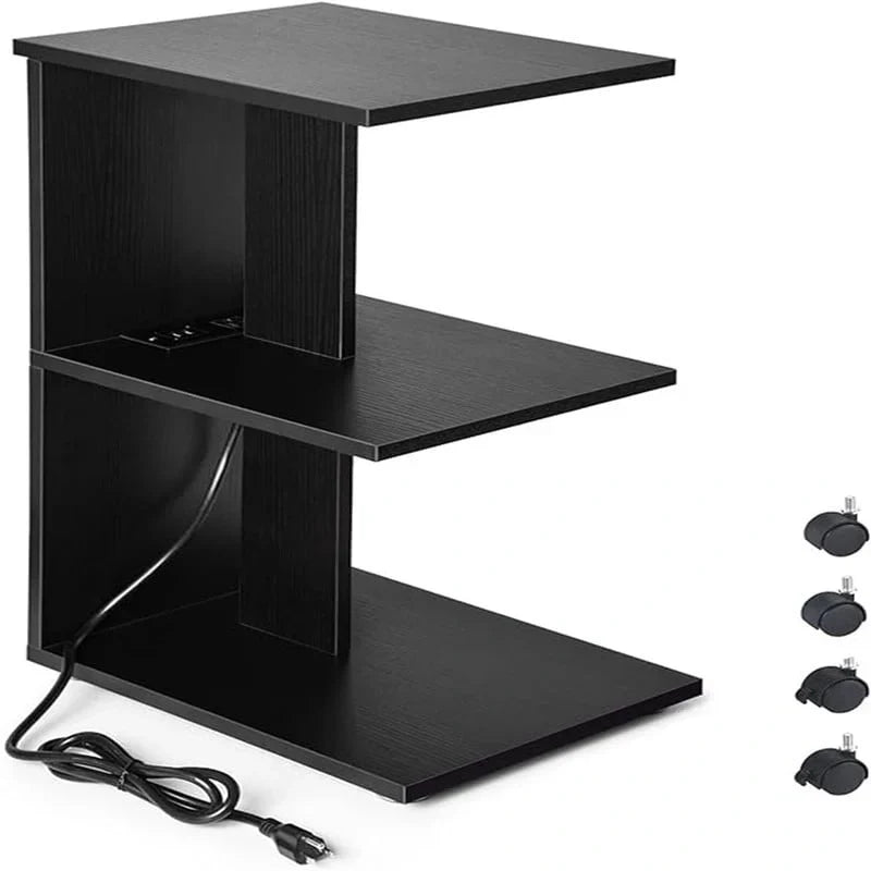 Table avec ports USB et prises électriques