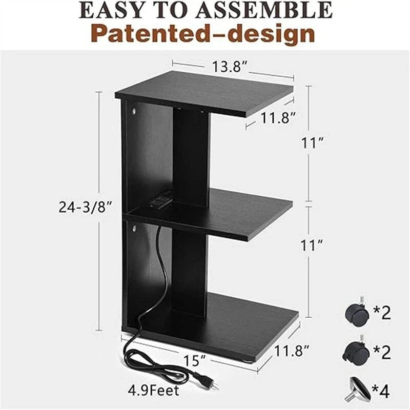 Table avec ports USB et prises électriques