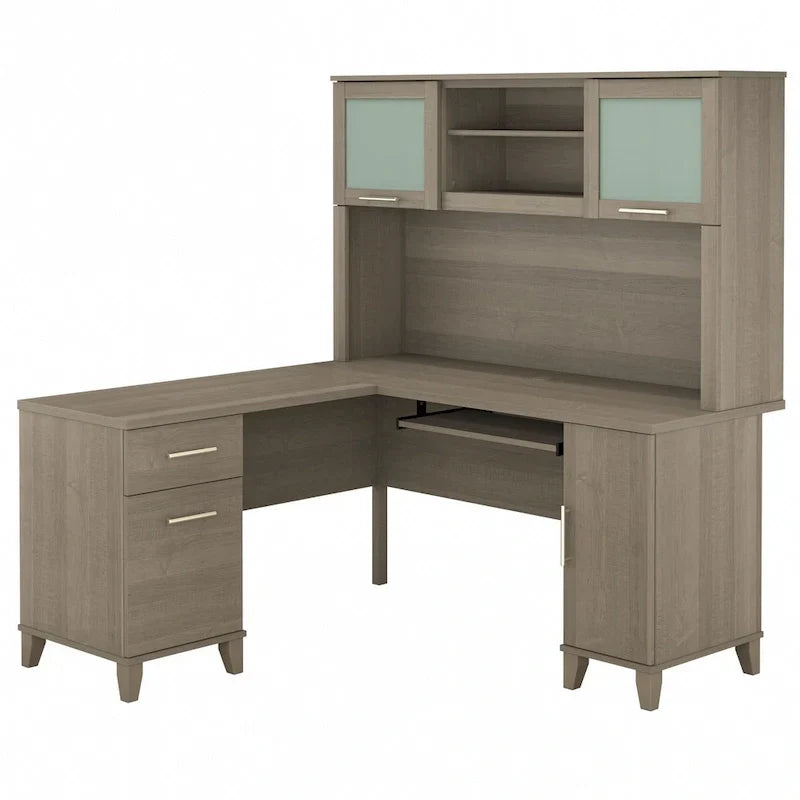 Bureau d'angle en L 60" Bush Furniture Somerset avec huche de rangement