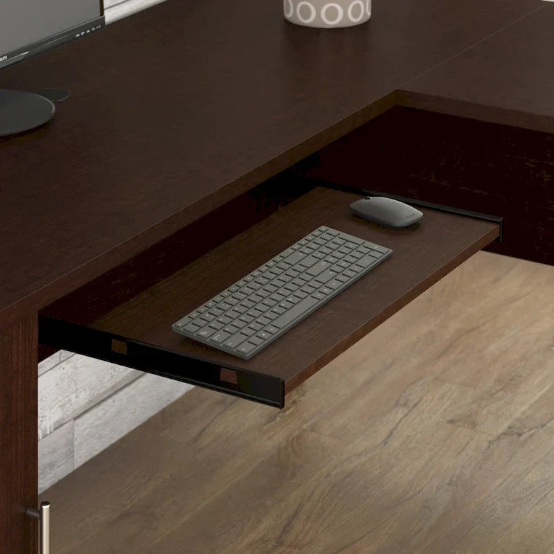 Bureau d'angle en L 60" Bush Furniture Somerset avec huche de rangement