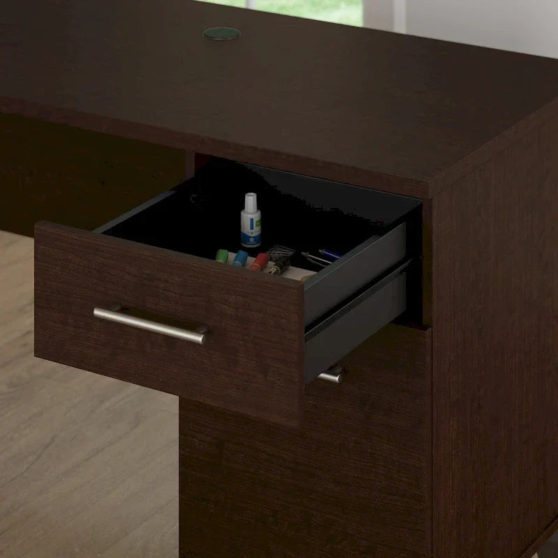 Bureau d'angle en L 60" Bush Furniture Somerset avec huche de rangement