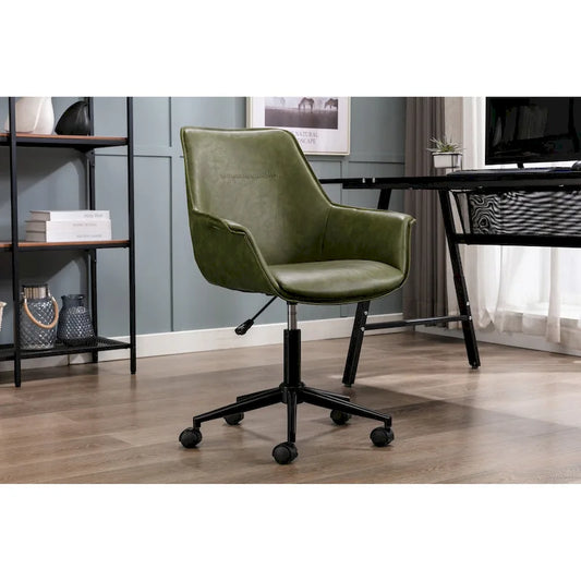 Chaise de bureau Porthos Home Jamar en cuir PU avec base roulante en métal
