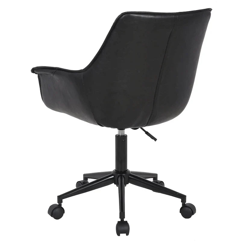 Chaise de bureau Porthos Home Jamar en cuir PU avec base roulante en métal