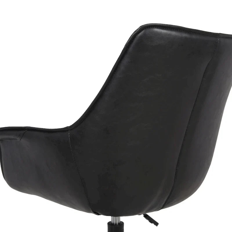 Chaise de bureau Porthos Home Jamar en cuir PU avec base roulante en métal