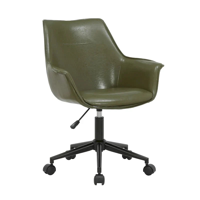Chaise de bureau Porthos Home Jamar en cuir PU avec base roulante en métal