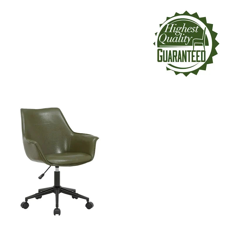 Chaise de bureau Porthos Home Jamar en cuir PU avec base roulante en métal