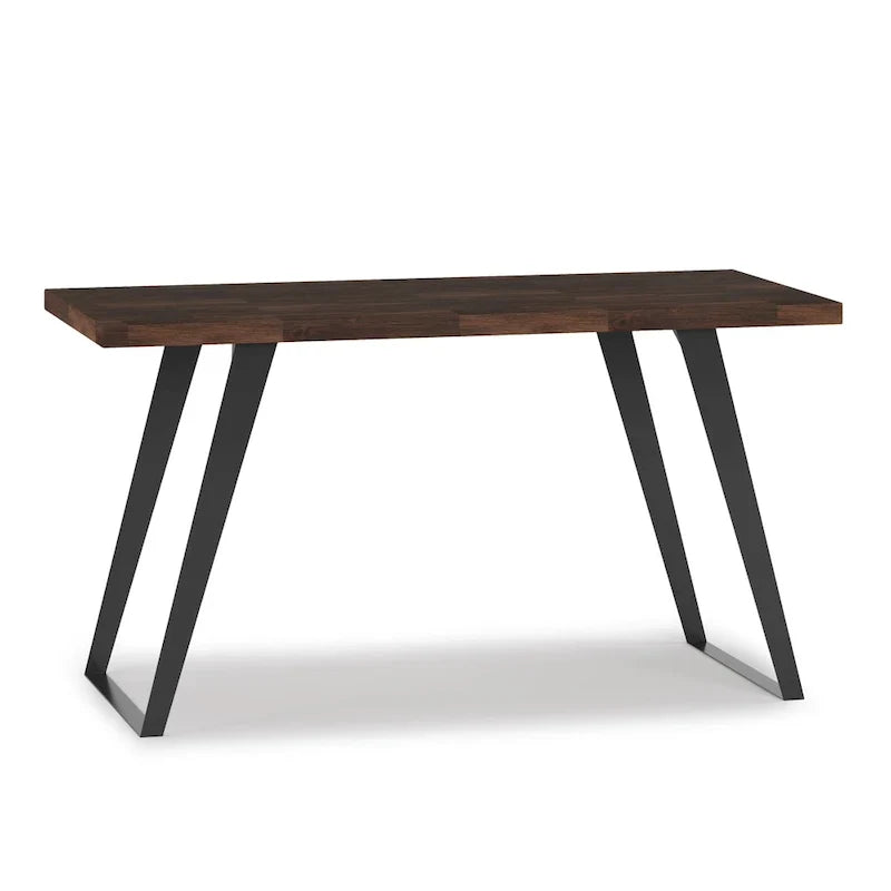WYNDENHALL Mitchell Bureau plat moderne industriel de 137 cm de large en BOIS D'ACACIA MASSIF
