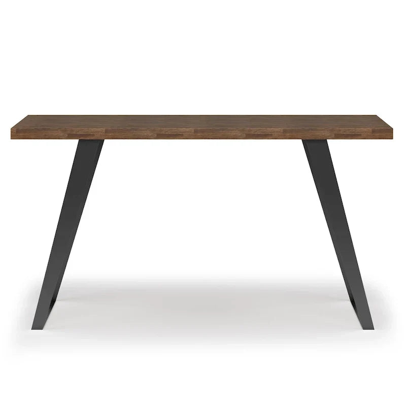 WYNDENHALL Mitchell Bureau plat moderne industriel de 137 cm de large en BOIS D'ACACIA MASSIF