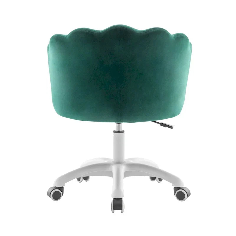 Fauteuil de bureau en velours festonné Taio Porthos Home avec base en nylon