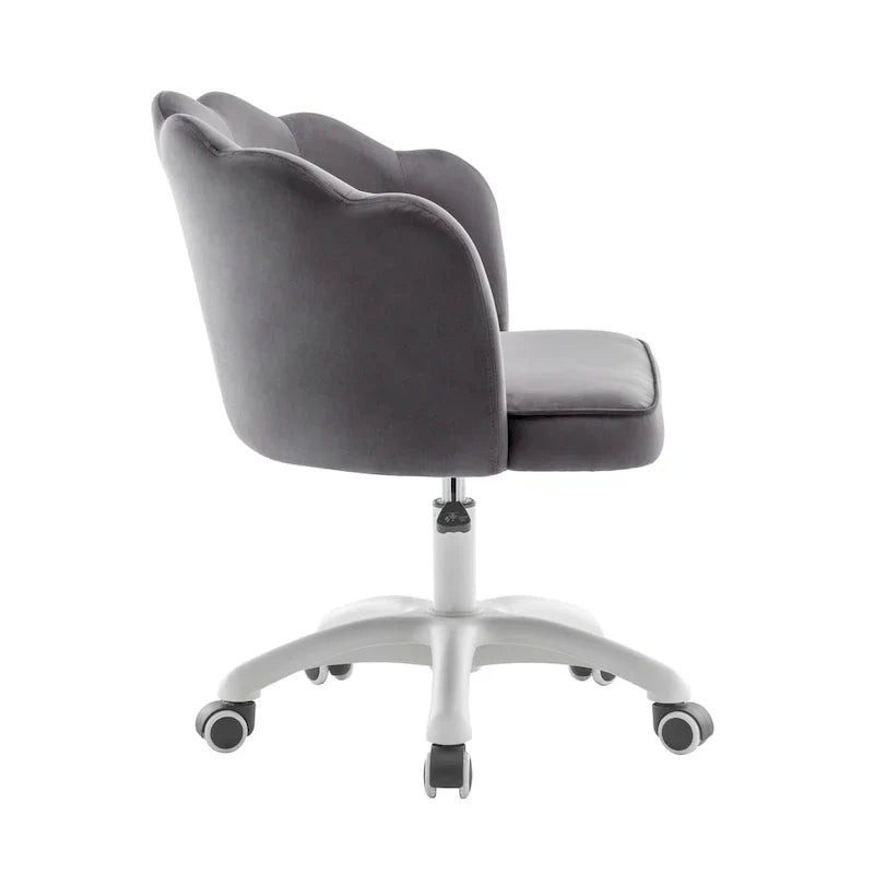 Fauteuil de bureau en velours festonné Taio Porthos Home avec base en nylon