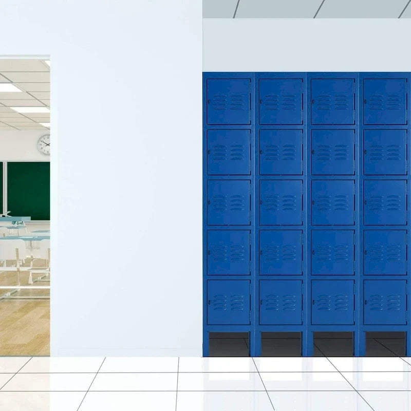 Armoire de Rangement 5 Portes en Métal pour École Bureau Salle de Sport