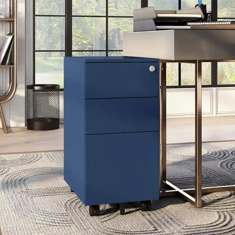 Classeur à 3 tiroirs mobiles et verrouillables Owen Urban Metal Matte de Furniture of America