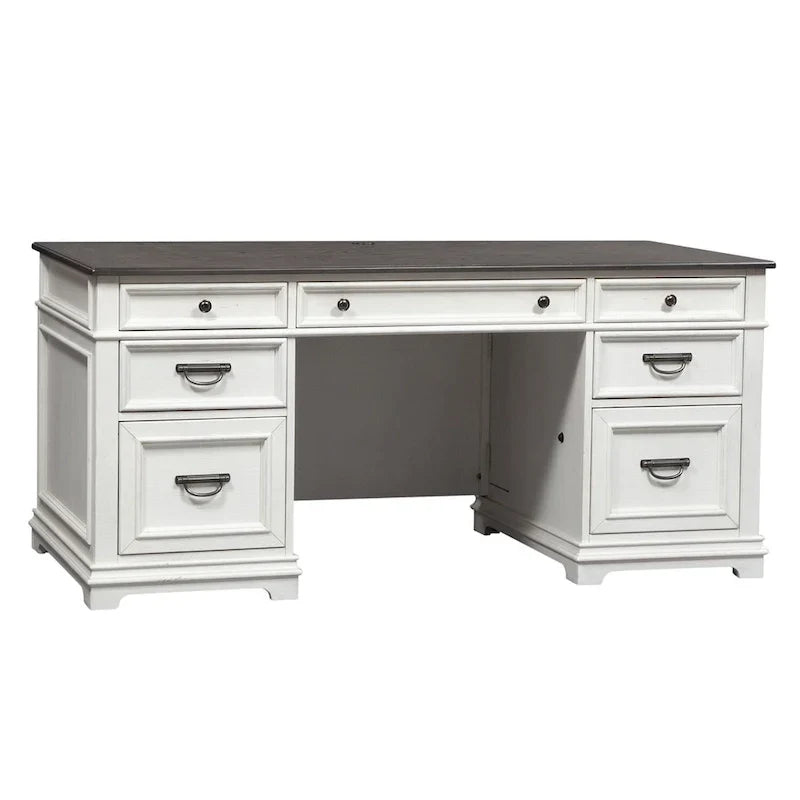 Bureau brossé blanc charbon Allyson Park
