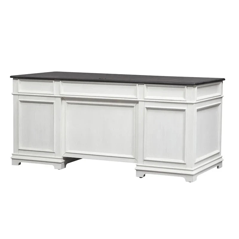 Bureau brossé blanc charbon Allyson Park