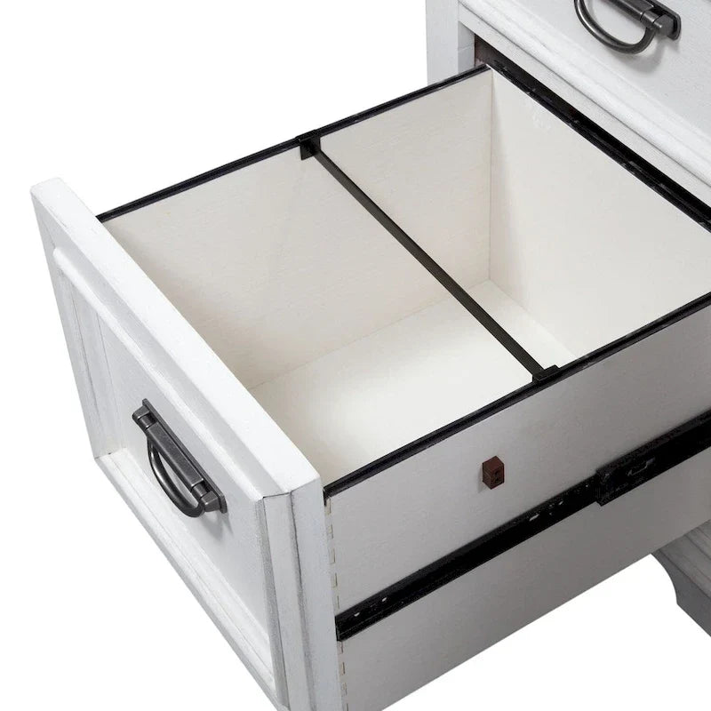 Bureau brossé blanc charbon Allyson Park
