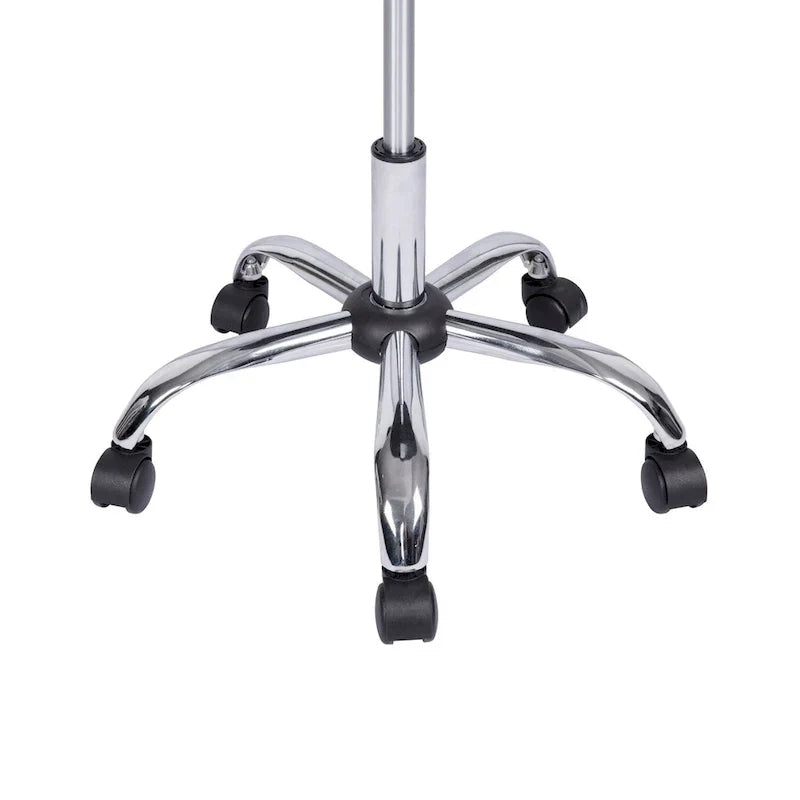 Tabouret de travail roulant réglable avec siège en similicuir et repose-pieds pliable, tabouret polyvalent pour bureau à domicile, coiffeuse,