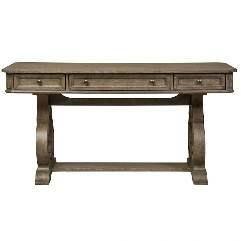 Bureau d'écriture Copper Grove Simply Elegant blanc, marron et taupe chiné