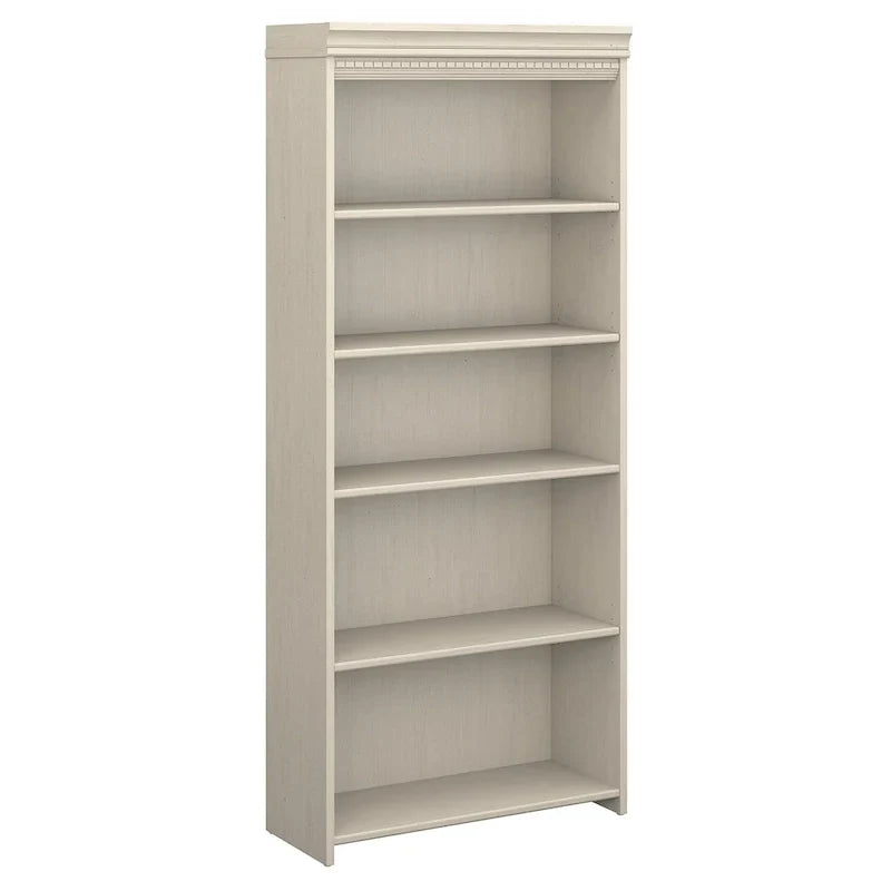 Bibliothèque à 5 étagères Fairview Blanc antique - Antique - 29.57L x 12.09W x 68.94H