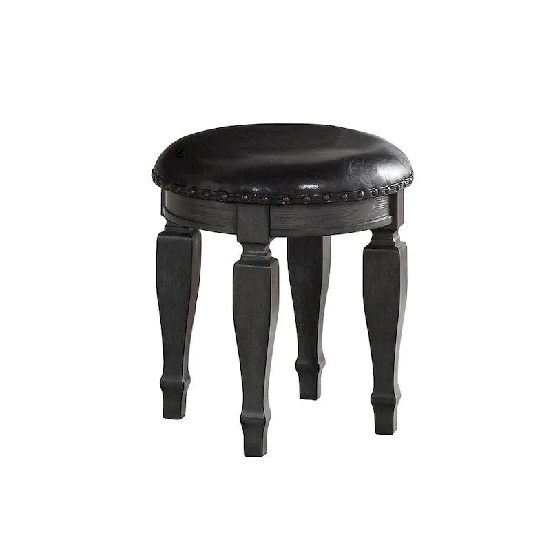 Ensemble de coiffeuse en bois d'hévéa avec tabouret