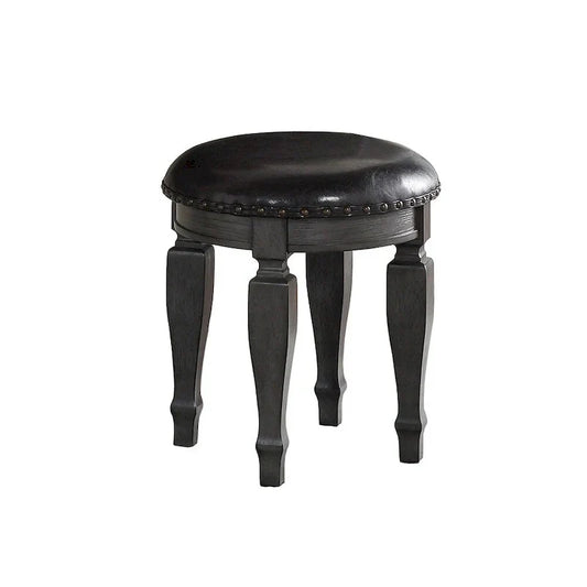 Ensemble de coiffeuse en bois d'hévéa avec tabouret