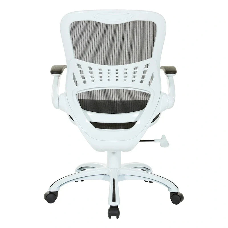 Chaise de bureau Riley avec assise et dossier en maille blanche