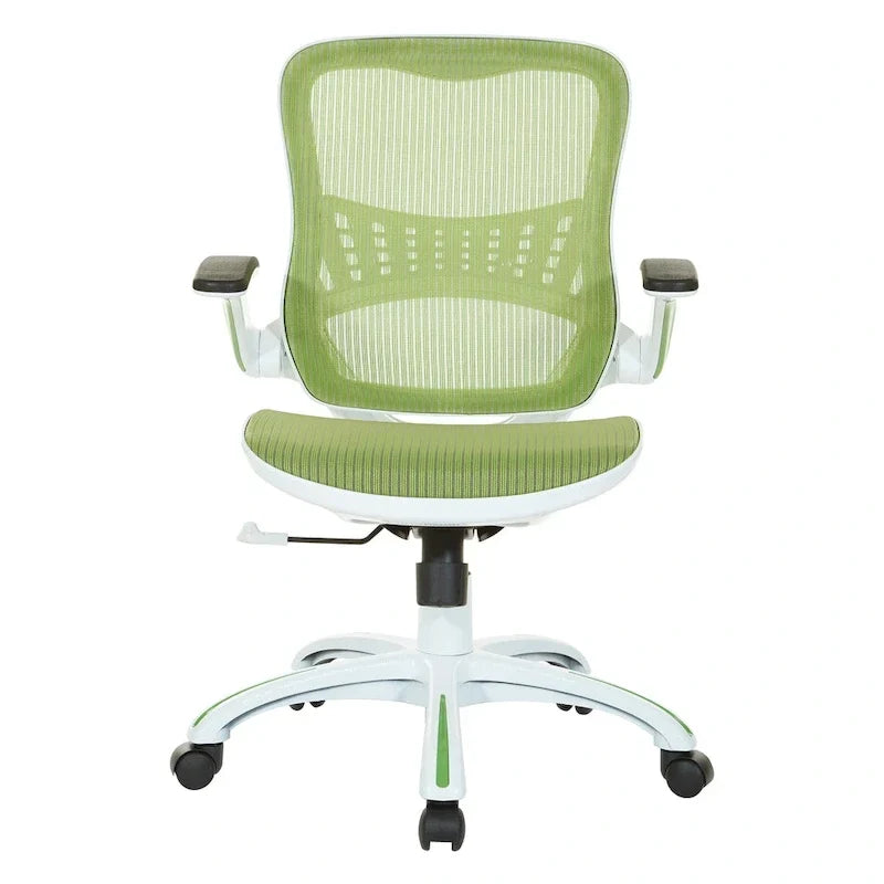 Chaise de bureau Riley avec assise et dossier en maille blanche