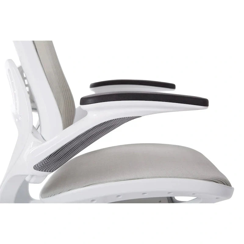Chaise de bureau Riley avec assise et dossier en maille blanche