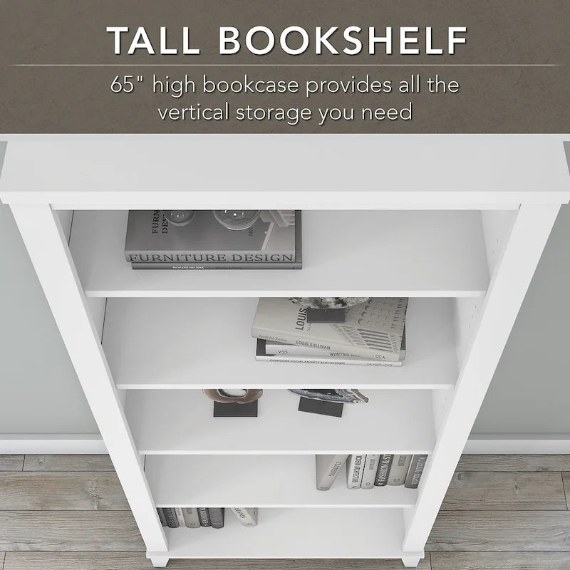 Bureau de 60W Somerset avec armoire et bibliothèque à 5 étagères
