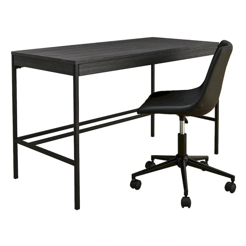 Chaise de bureau pivotante noire décontractée pour le télétravail