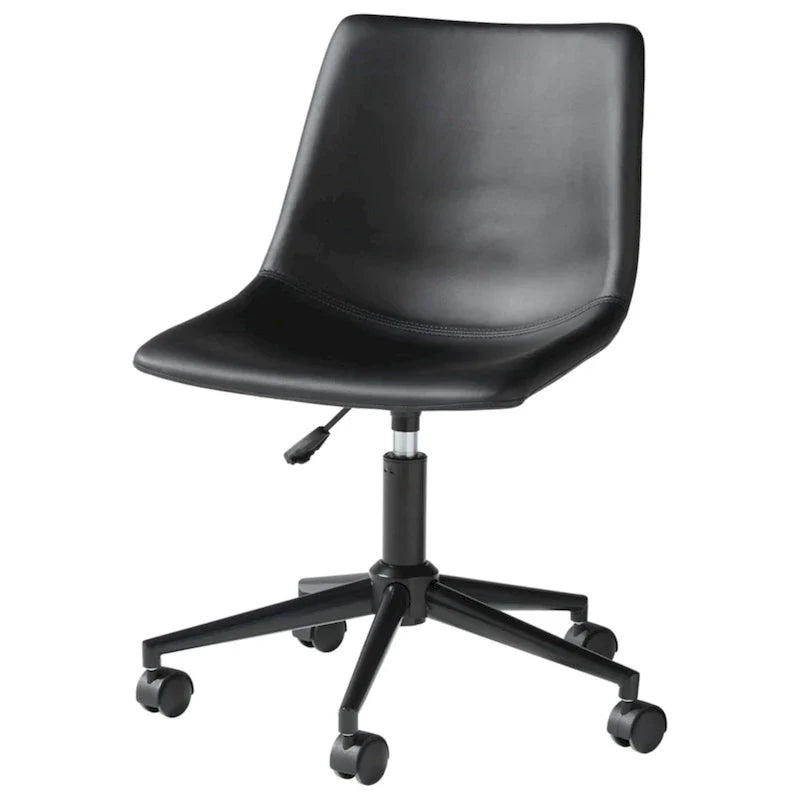Chaise de bureau pivotante noire décontractée pour le télétravail