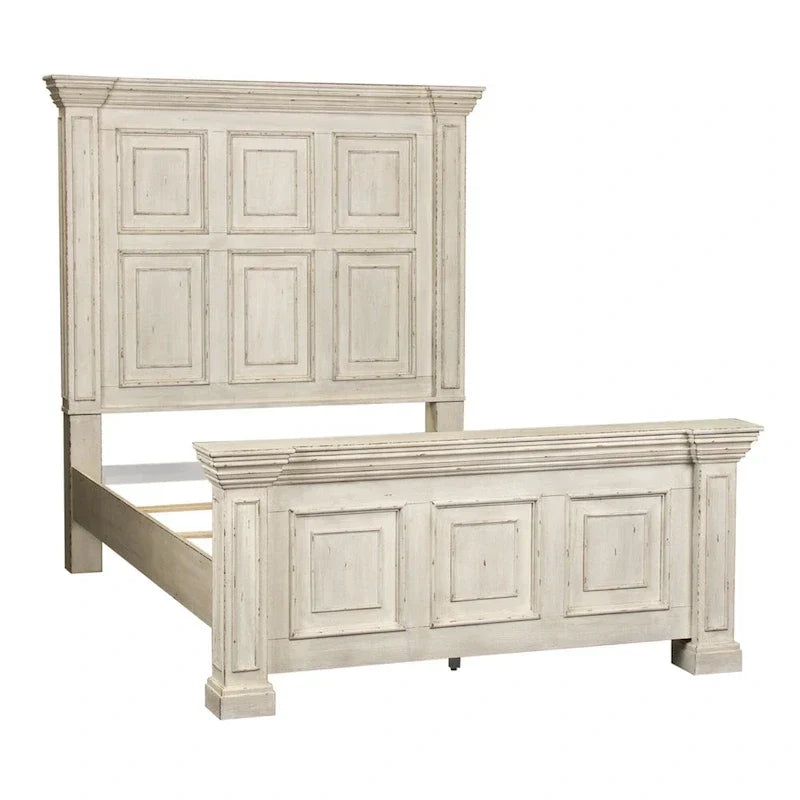 Grand lit Queen en bois vieilli Whitestone Big Valley