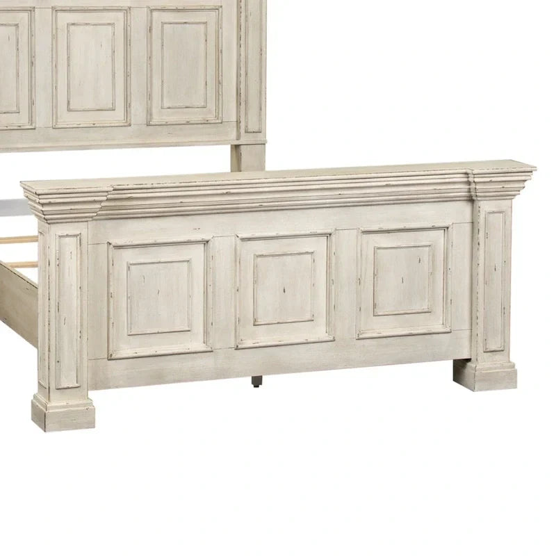 Grand lit Queen en bois vieilli Whitestone Big Valley