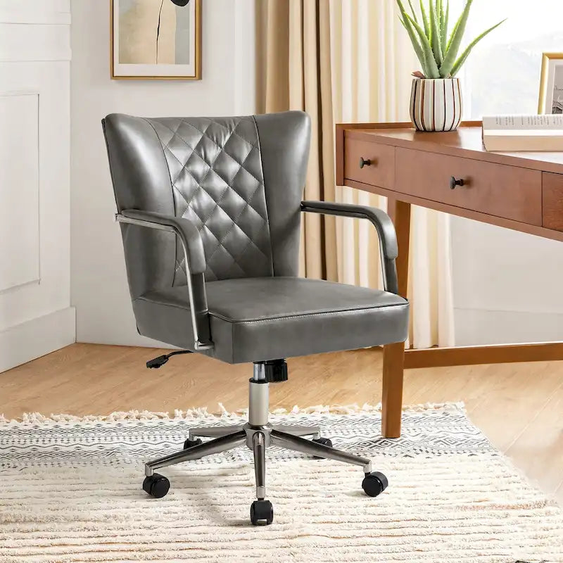 Chaise de bureau pivotante Felice à hauteur réglable et capitonnage en losanges par HULALA HOME
