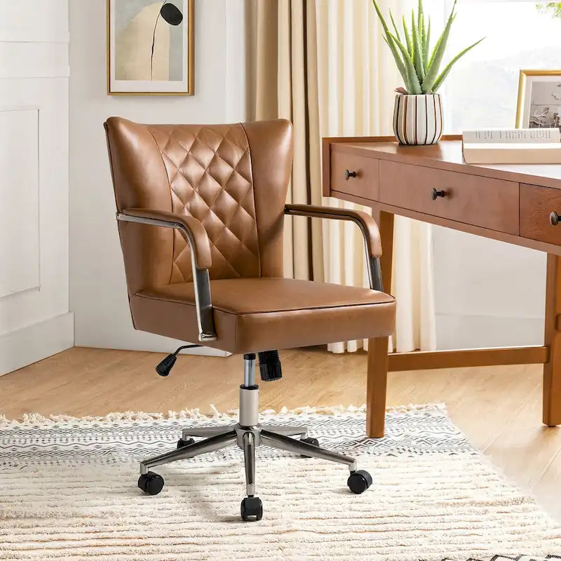 Chaise de bureau pivotante Felice à hauteur réglable et capitonnage en losanges par HULALA HOME