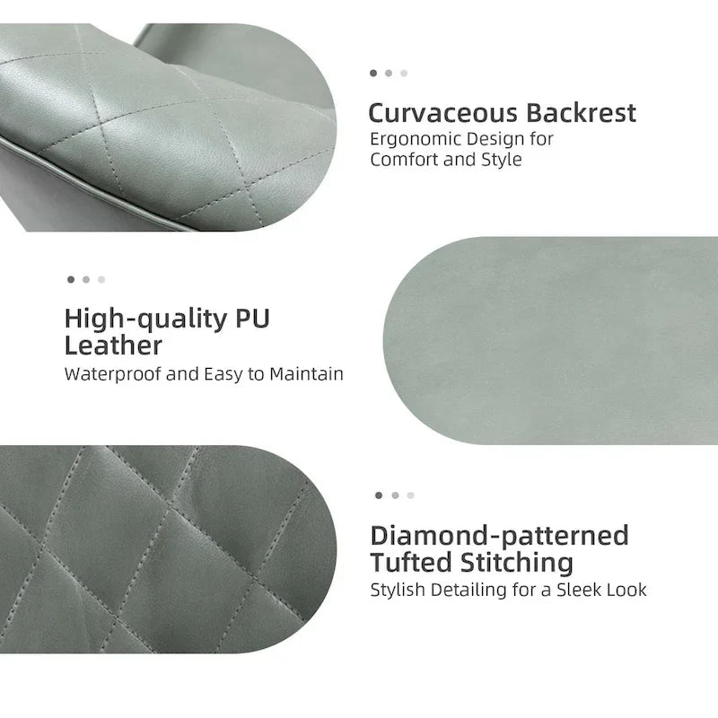 Chaise de bureau pivotante Felice à hauteur réglable et capitonnage en losanges par HULALA HOME