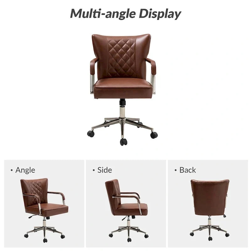 Chaise de bureau pivotante Felice à hauteur réglable et capitonnage en losanges par HULALA HOME