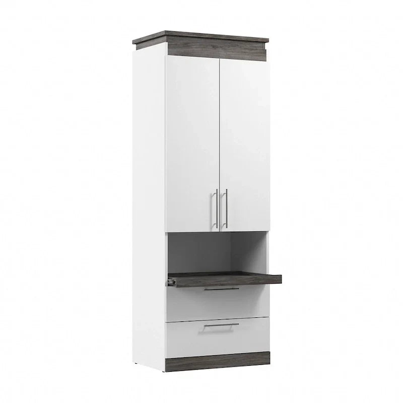 Meuble de rangement haut Orion avec tiroirs et tablette coulissante de Bestar