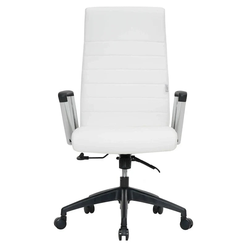 Chaise de bureau de conférence LeisureMod Hilton moderne à dossier haut en cuir