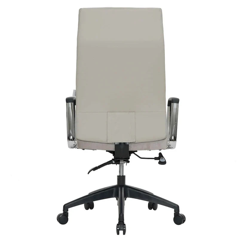 Chaise de bureau de conférence LeisureMod Hilton moderne à dossier haut en cuir