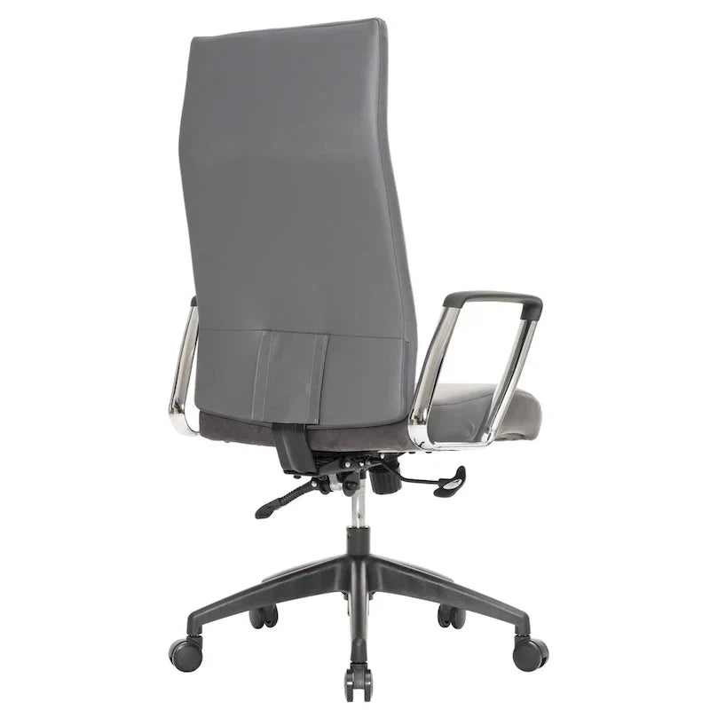 Chaise de bureau de conférence LeisureMod Hilton moderne à dossier haut en cuir