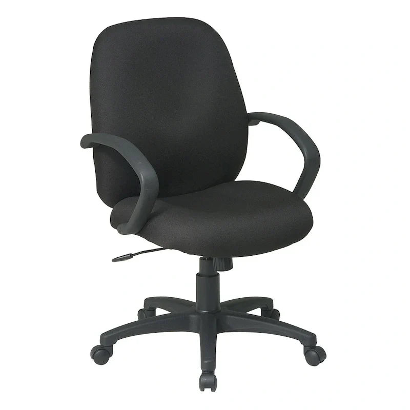 Chaise de bureau mi-dossier de direction avec dossier en tissu.