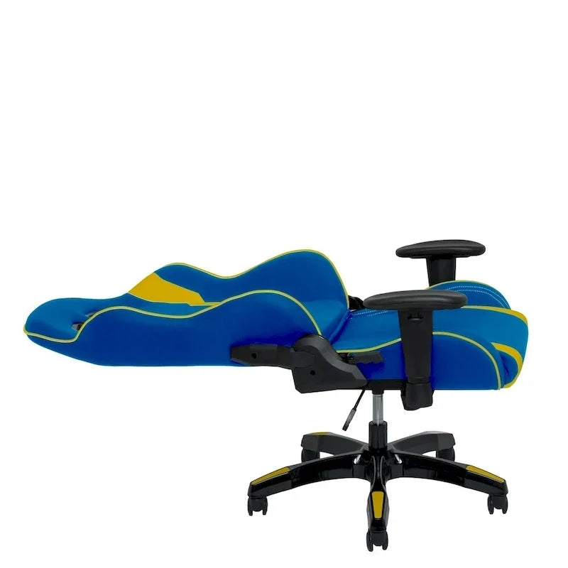 Chaise de jeu ergonomique à dossier haut Porch & Den Banton en cuir reconstitué, tissu et maille