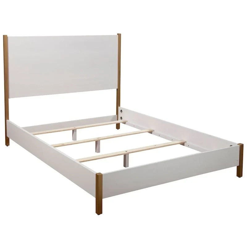 Lit Madelyn en bois avec panneau, de marque Alpine Furniture, en blanc